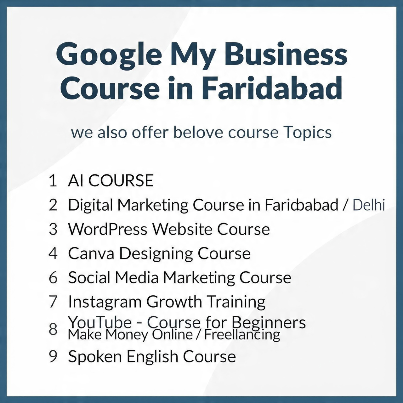 Google My Business Course in Faridabad